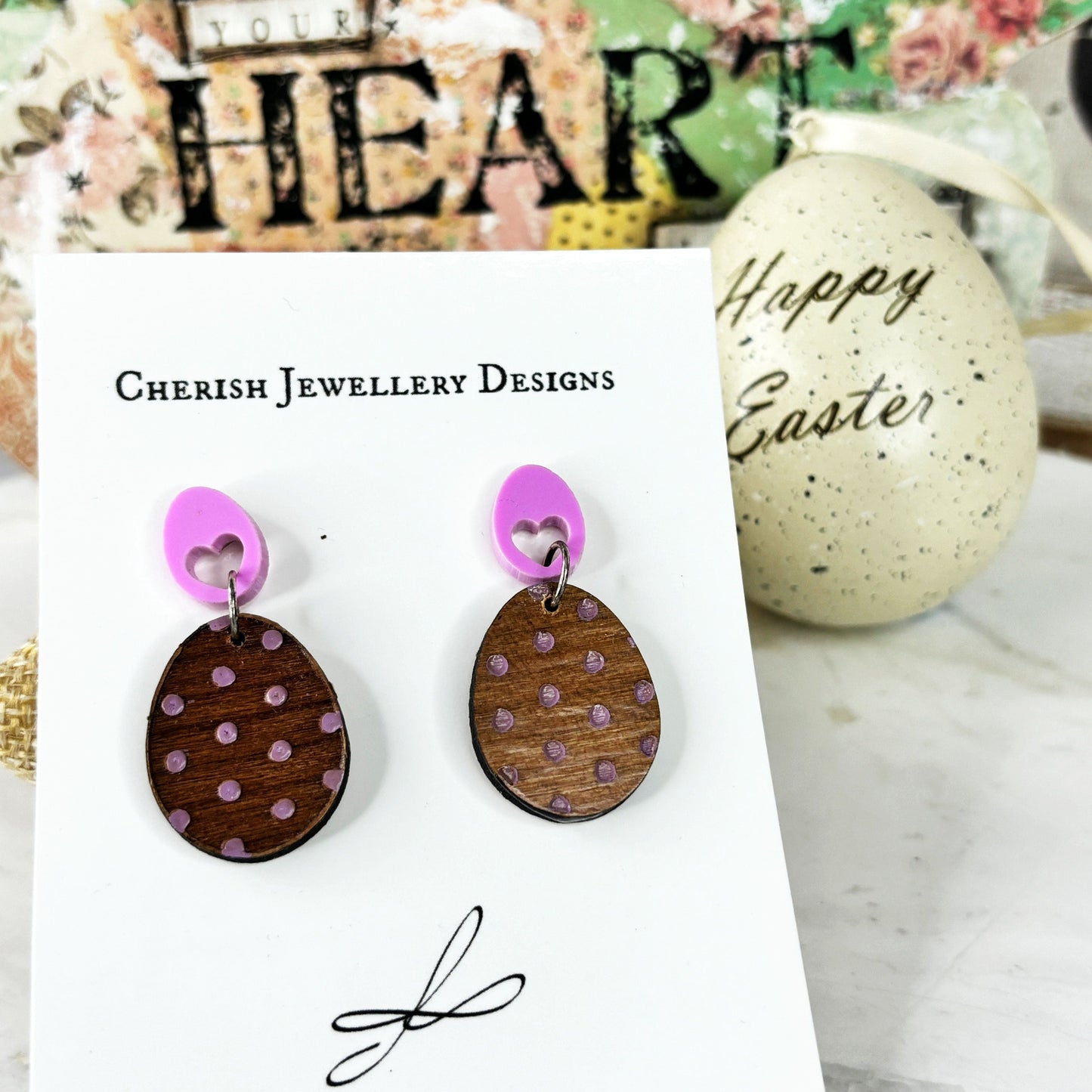 Easter Egg Dangles - Purple Tones