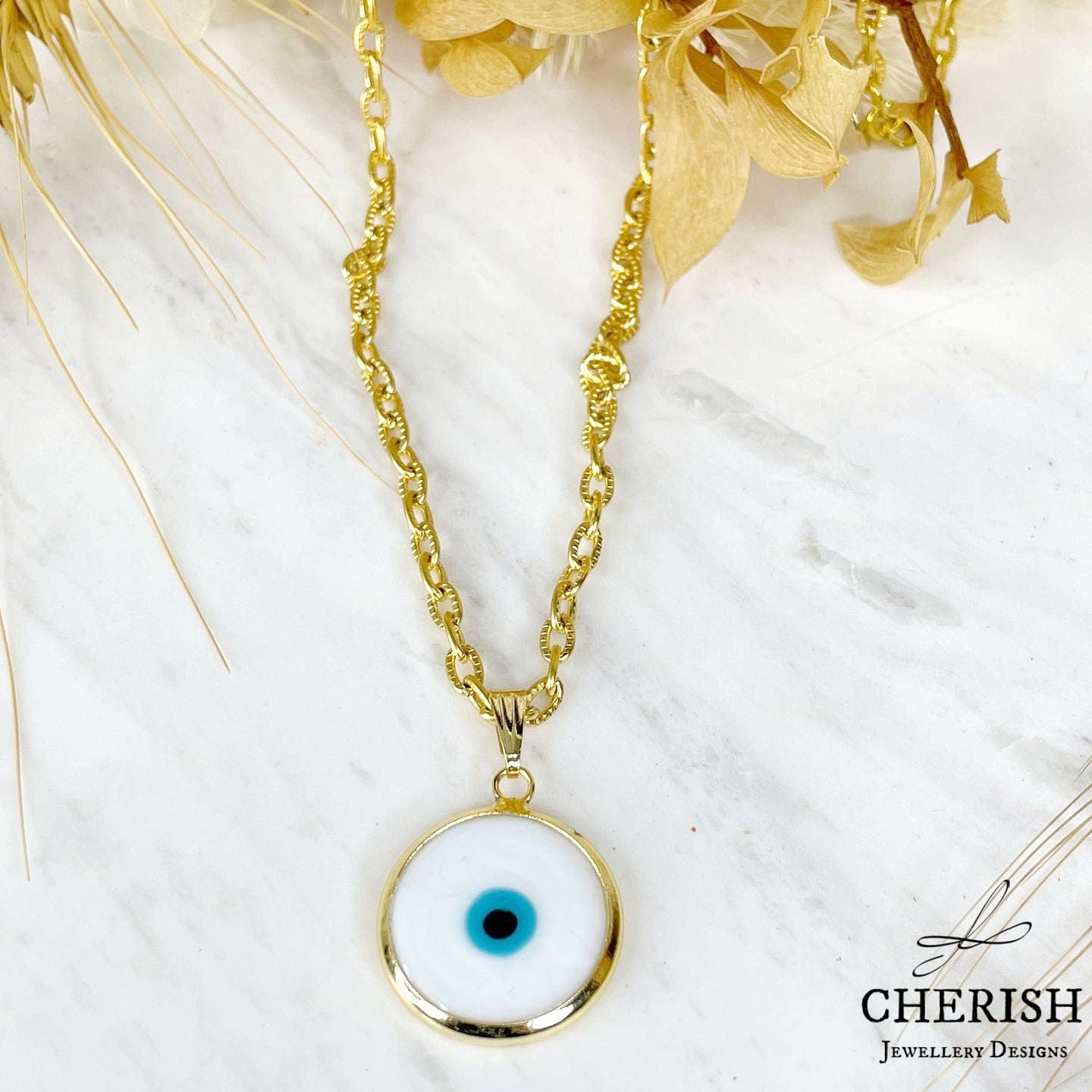 Evil Eye Chain Necklace - 3 colours