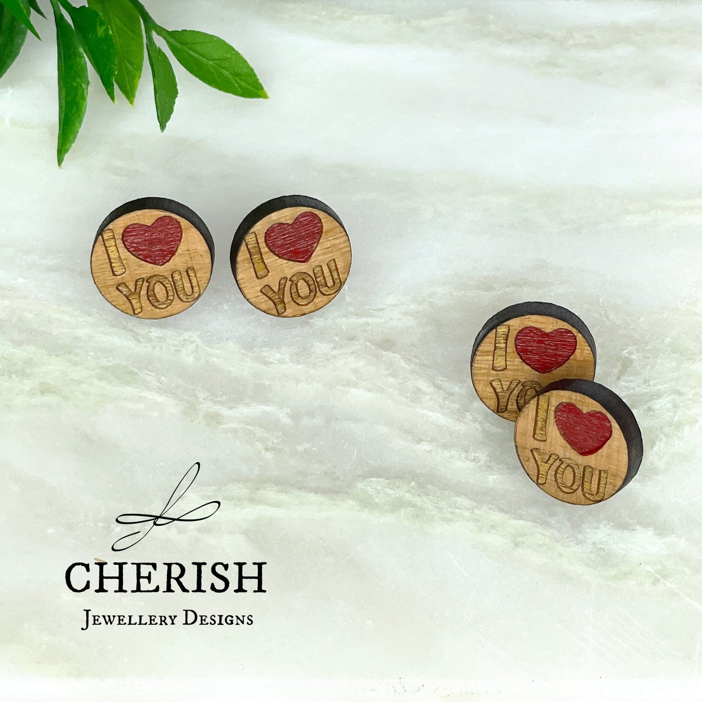 I ❤️ you circle studs
