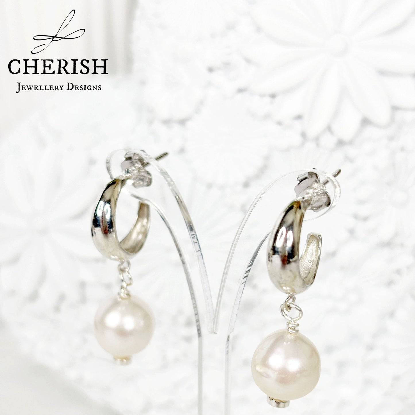 Lulu Pearl Hoop Earrings