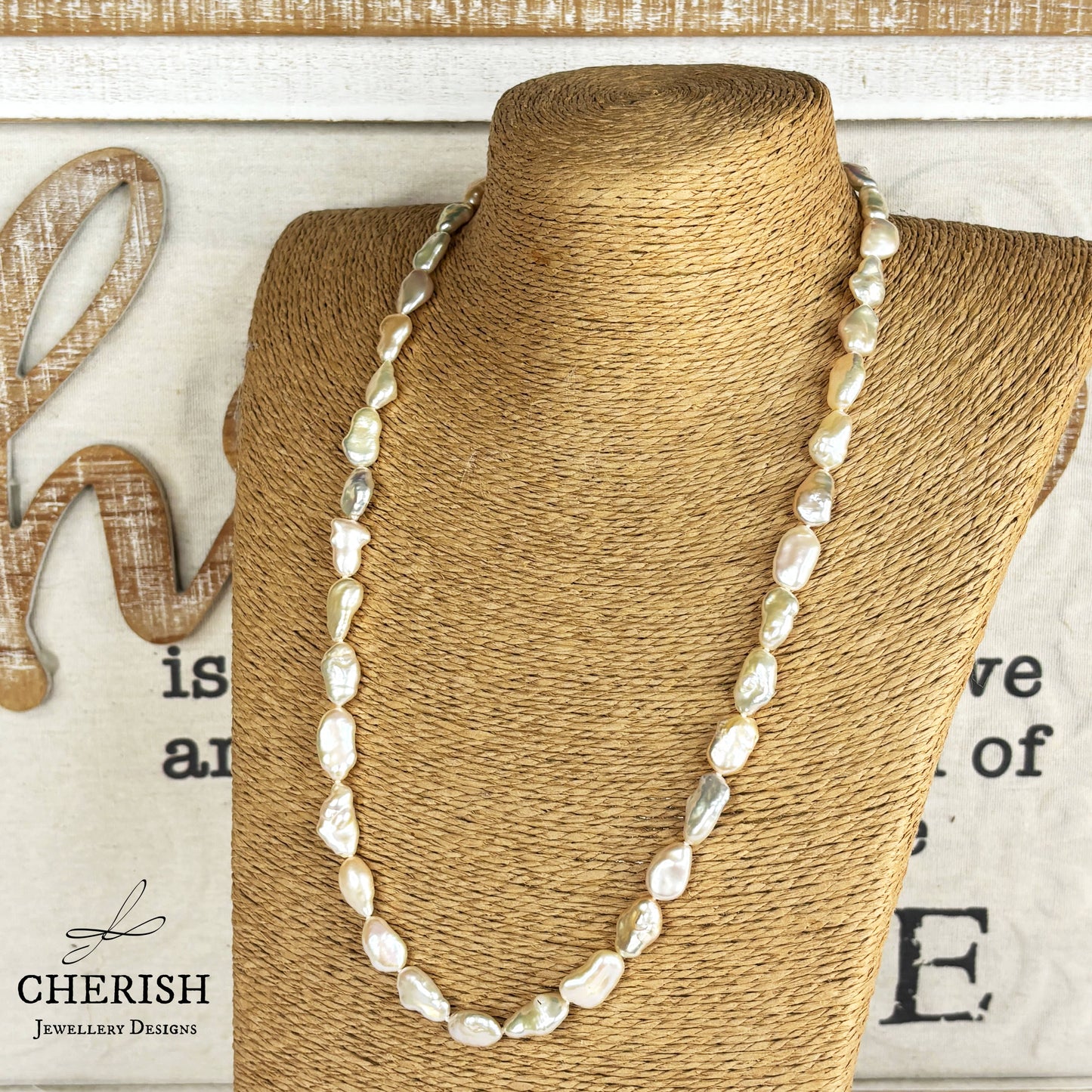 Pavetta Pink Baroque Pearl Necklace