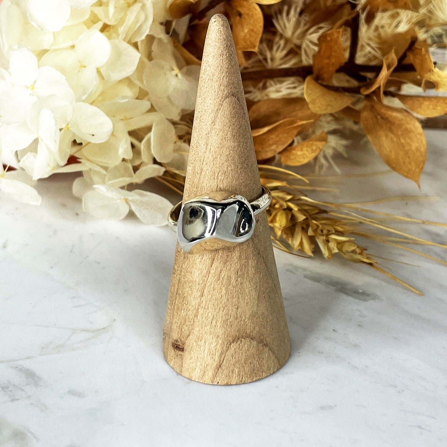 Organic Pebble Sterling Silver Ring