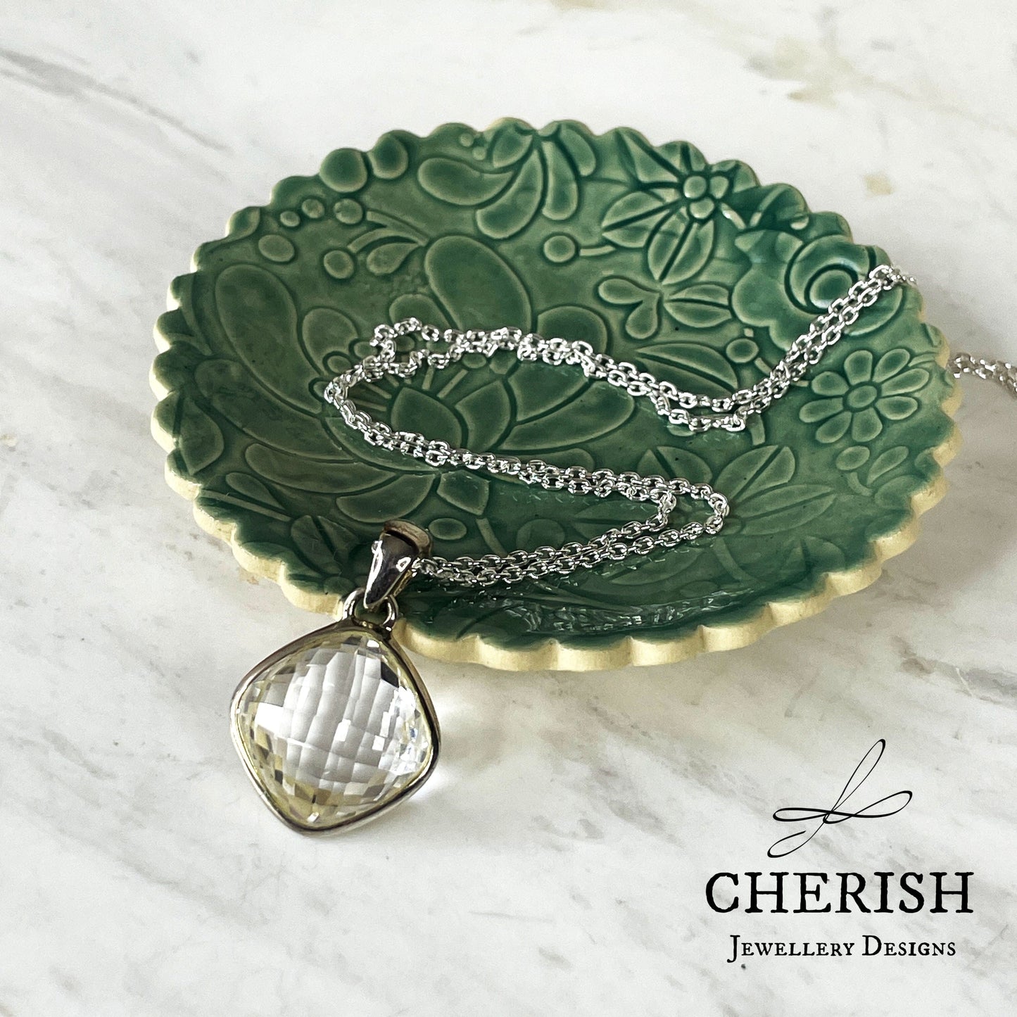 Sterling Silver and Clear Quartz Pendant