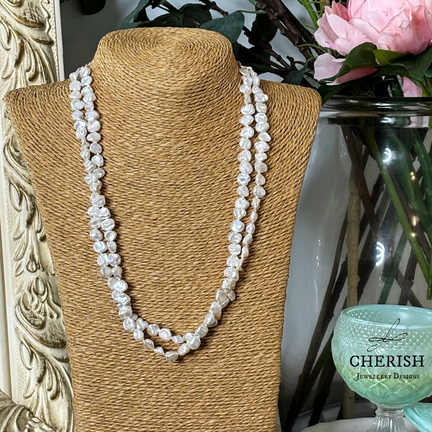 Adeline Double strand Keshi Pearl Necklace