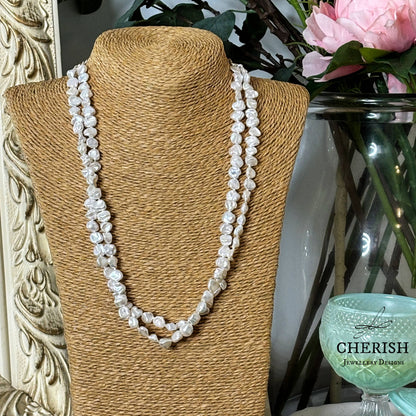 Adeline Double strand Keshi Pearl Necklace