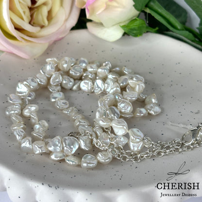 Adeline Double strand Keshi Pearl Necklace