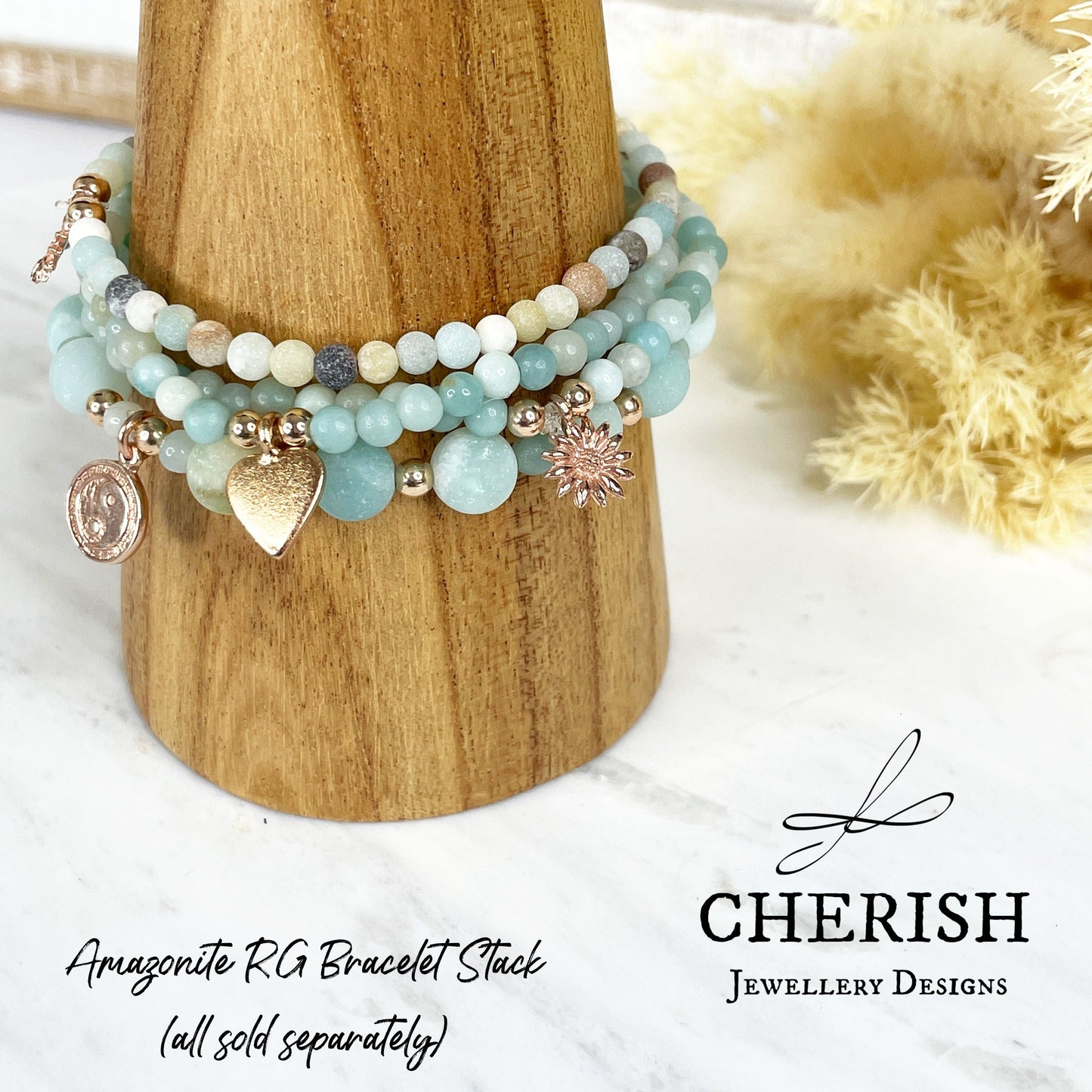 Amazonite Sunflower Bracelet