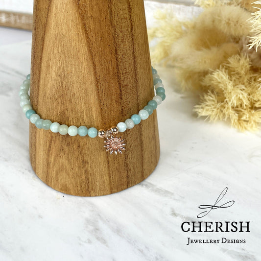 Amazonite Sunflower Bracelet