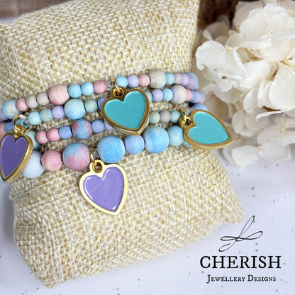 Anastasia - Enamel Heart Bracelet