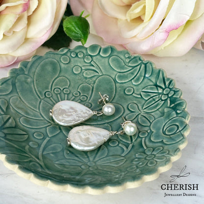 Ava Teardrop Pearl Earrings