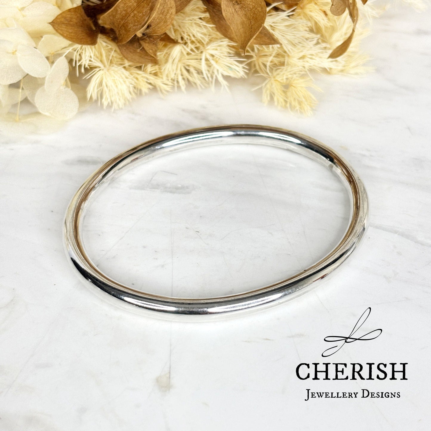 6mm Oval Tube Bangle - large size
