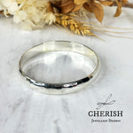 Convex Hammered Round Bangle