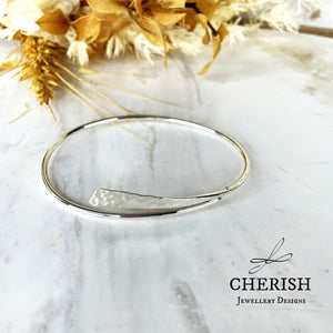 Flat End Hammered Bangle