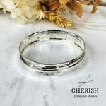 Hammered Concave Bangle with spinning ring