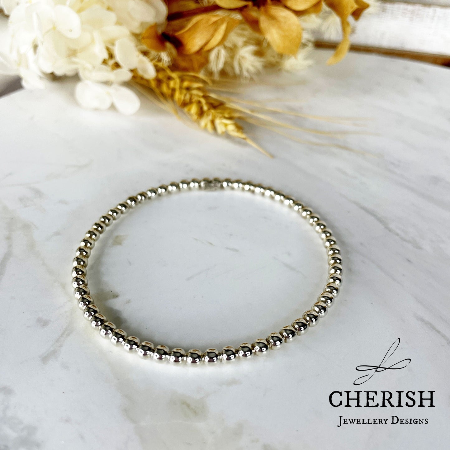 Sterling Silver Tiny Ball Bangle