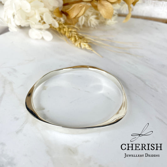 Triangular Sterling Silver Bangle