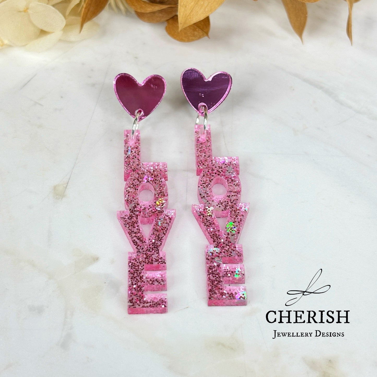 Sparkly Love earrings