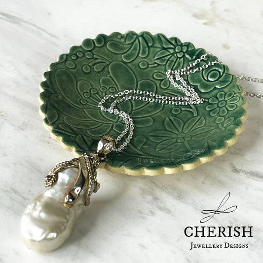 Sterling Silver Baroque Pearl Pendant