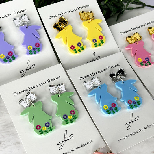 Bow Bunnies - Easter Earrings