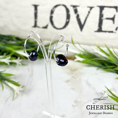 Charlie Single Pearl Hoop Studs