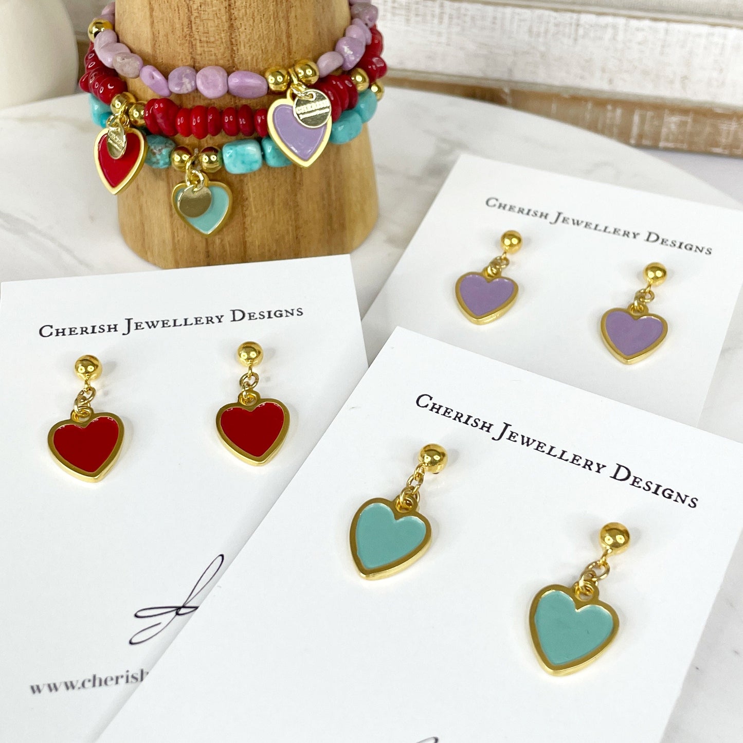 Colour my Heart Earrings - 4 colours