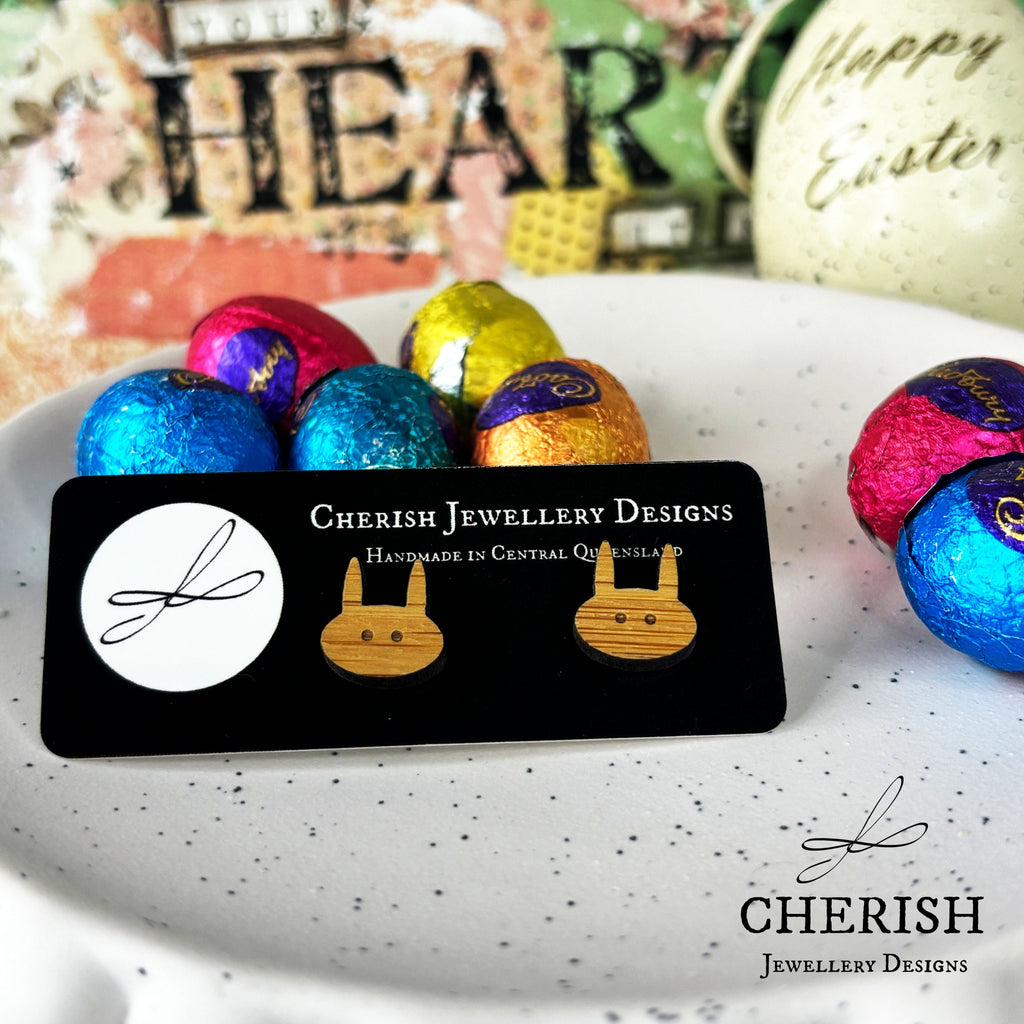 Cute Bunny Head Stud Earrings