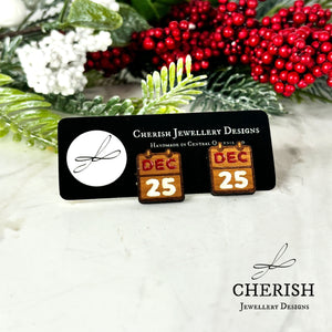 Christmas Calendar studs - Handpainted