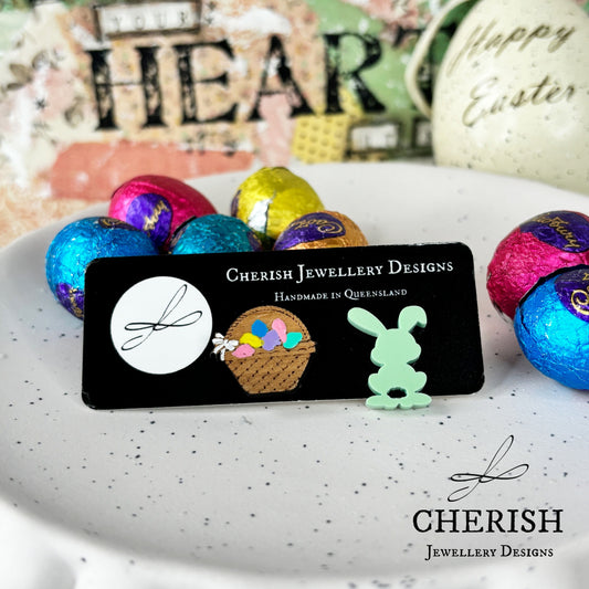 Hand Painted Easter Basket with Hoppy Bunny