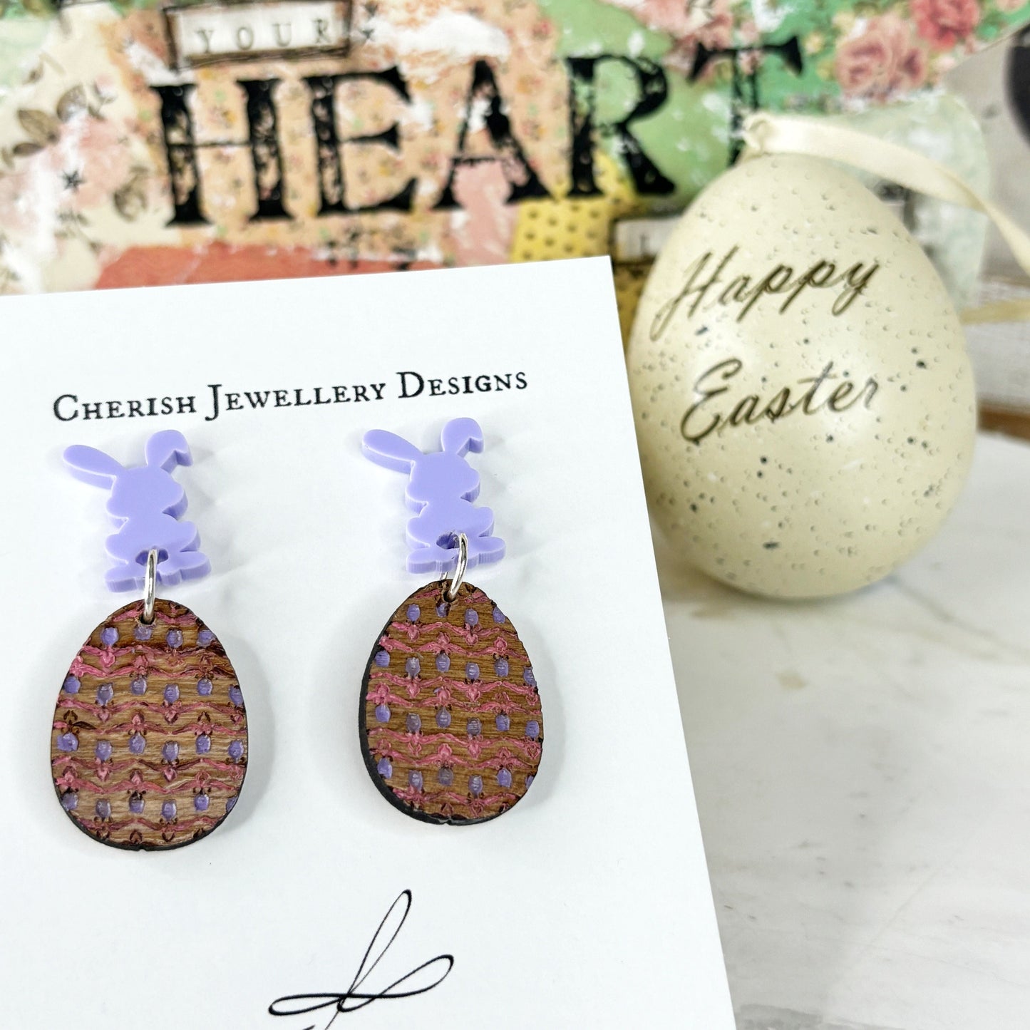 Easter Egg Dangles - Purple Tones