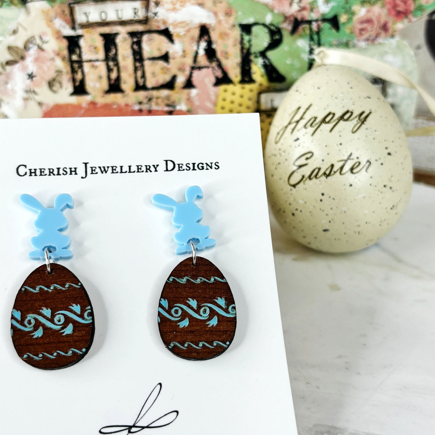 Easter Egg Dangles - Blue Tones