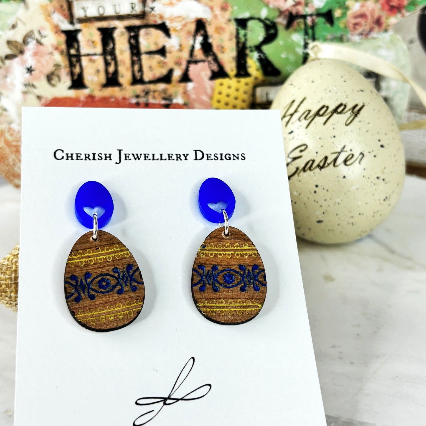 Easter Egg Dangles - Blue Tones