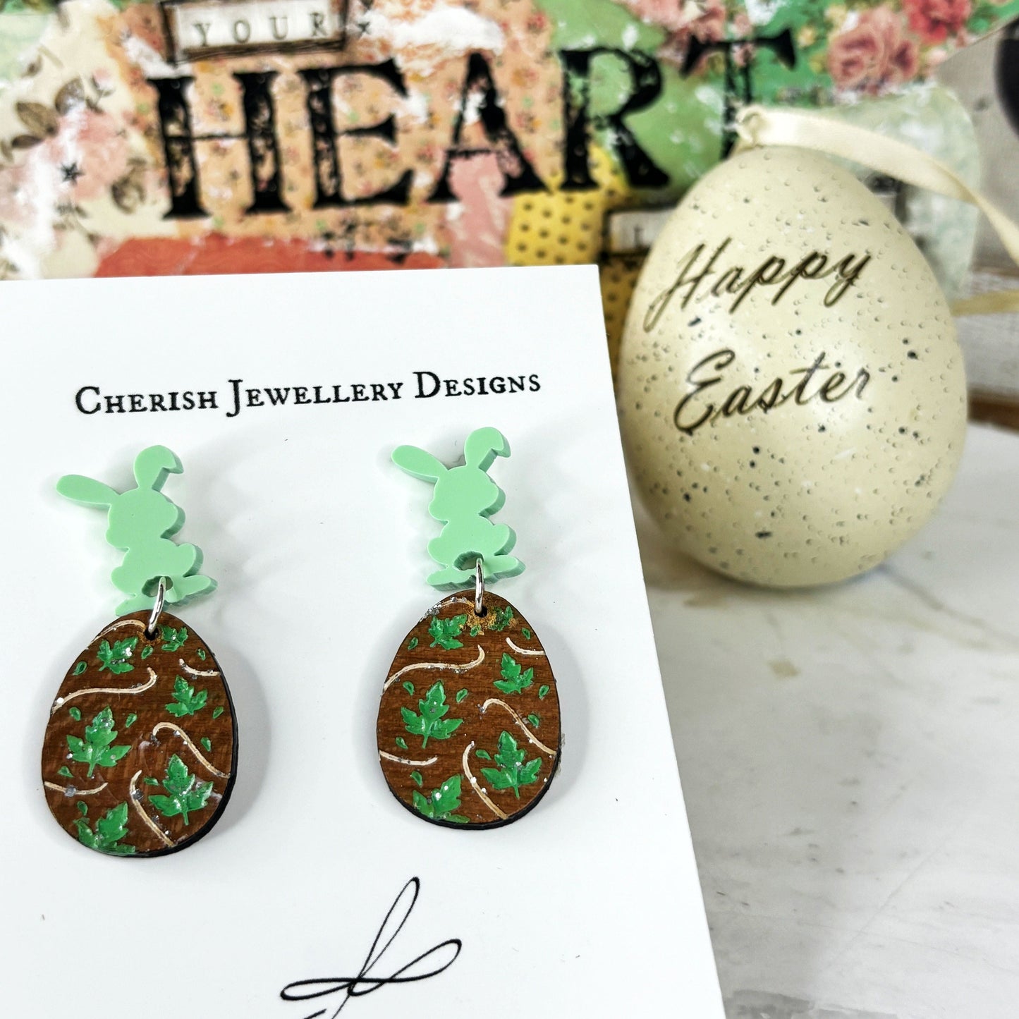 Easter Egg Dangles - Green Tones