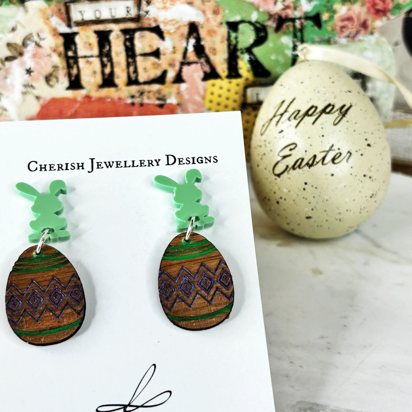 Easter Egg Dangles - Green Tones