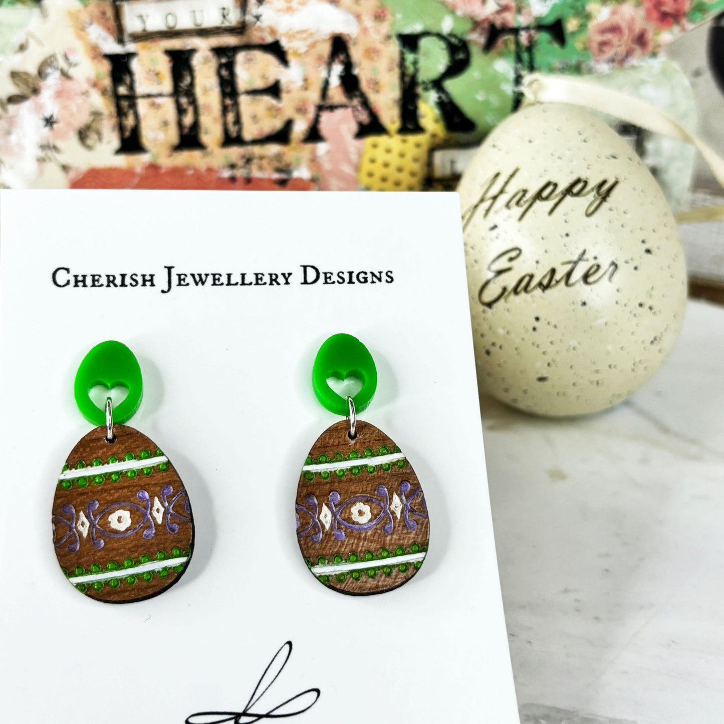 Easter Egg Dangles - Green Tones