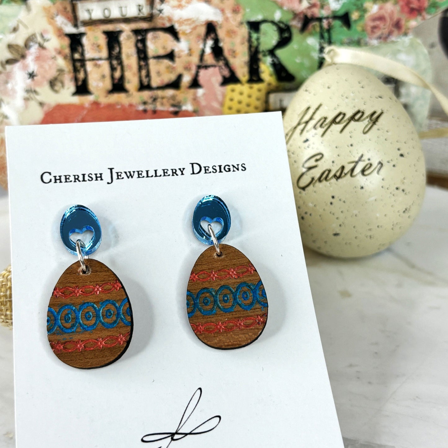 Easter Egg Dangles - Blue Tones