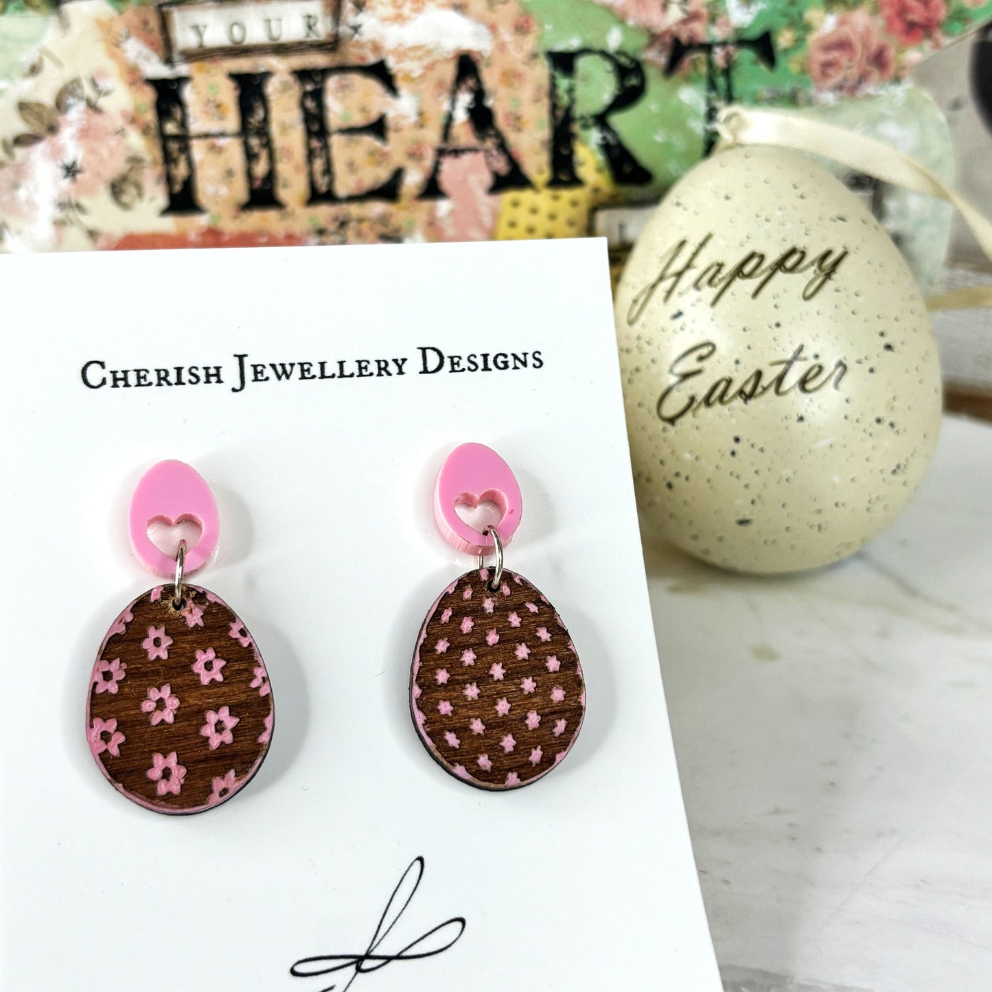 Easter Egg Dangles - Pink Tones