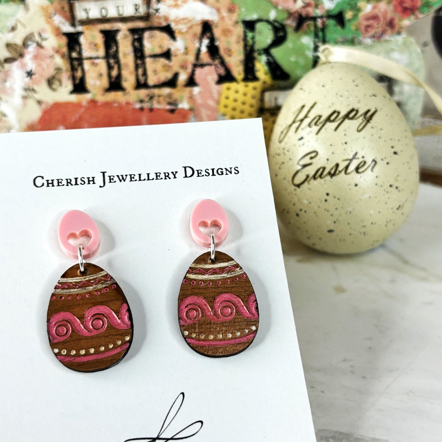 Easter Egg Dangles - Pink Tones