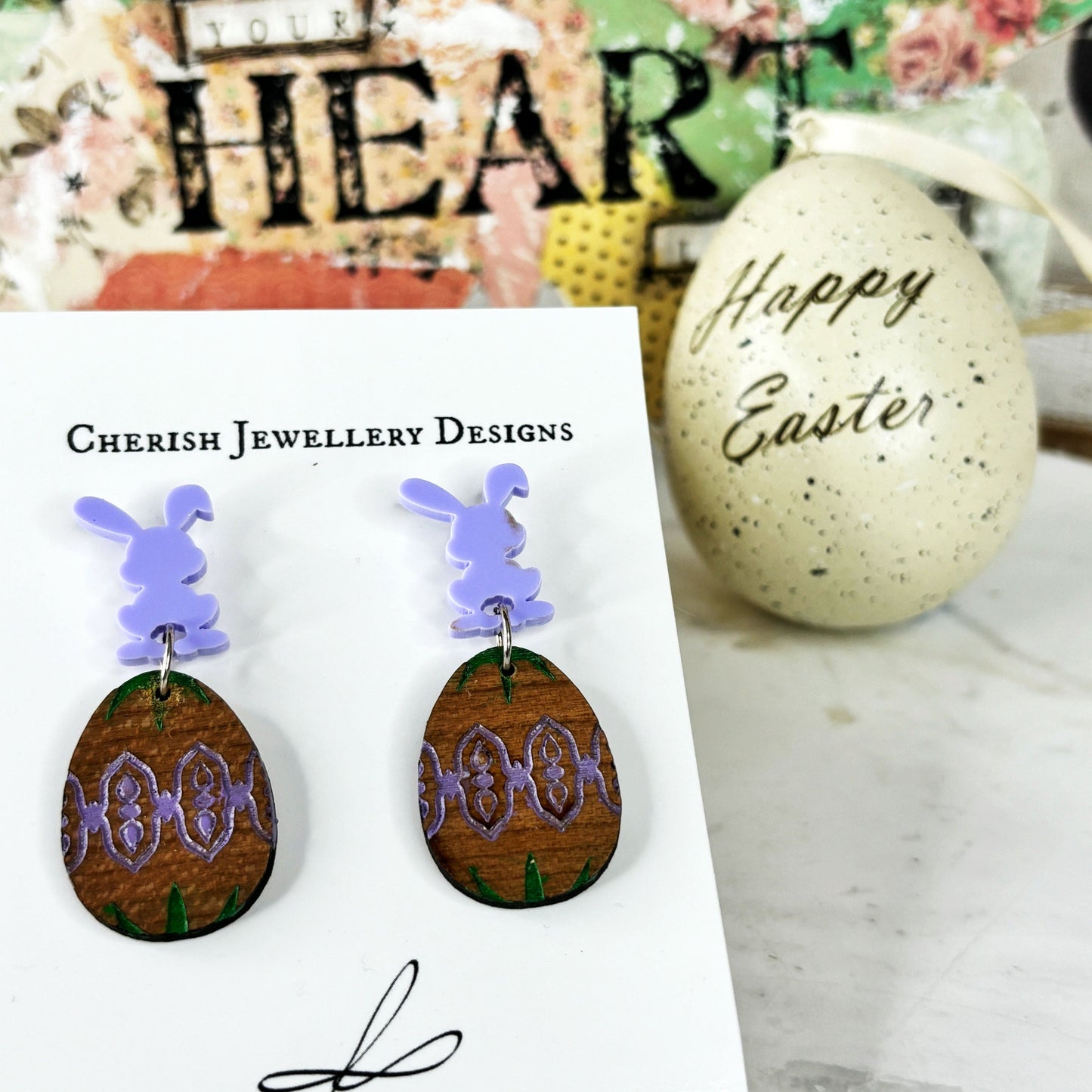 Easter Egg Dangles - Purple Tones