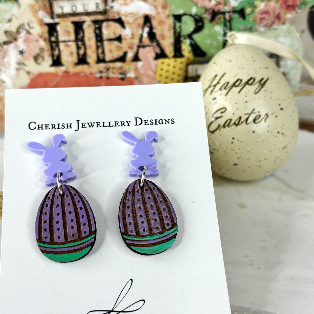 Easter Egg Dangles - Purple Tones