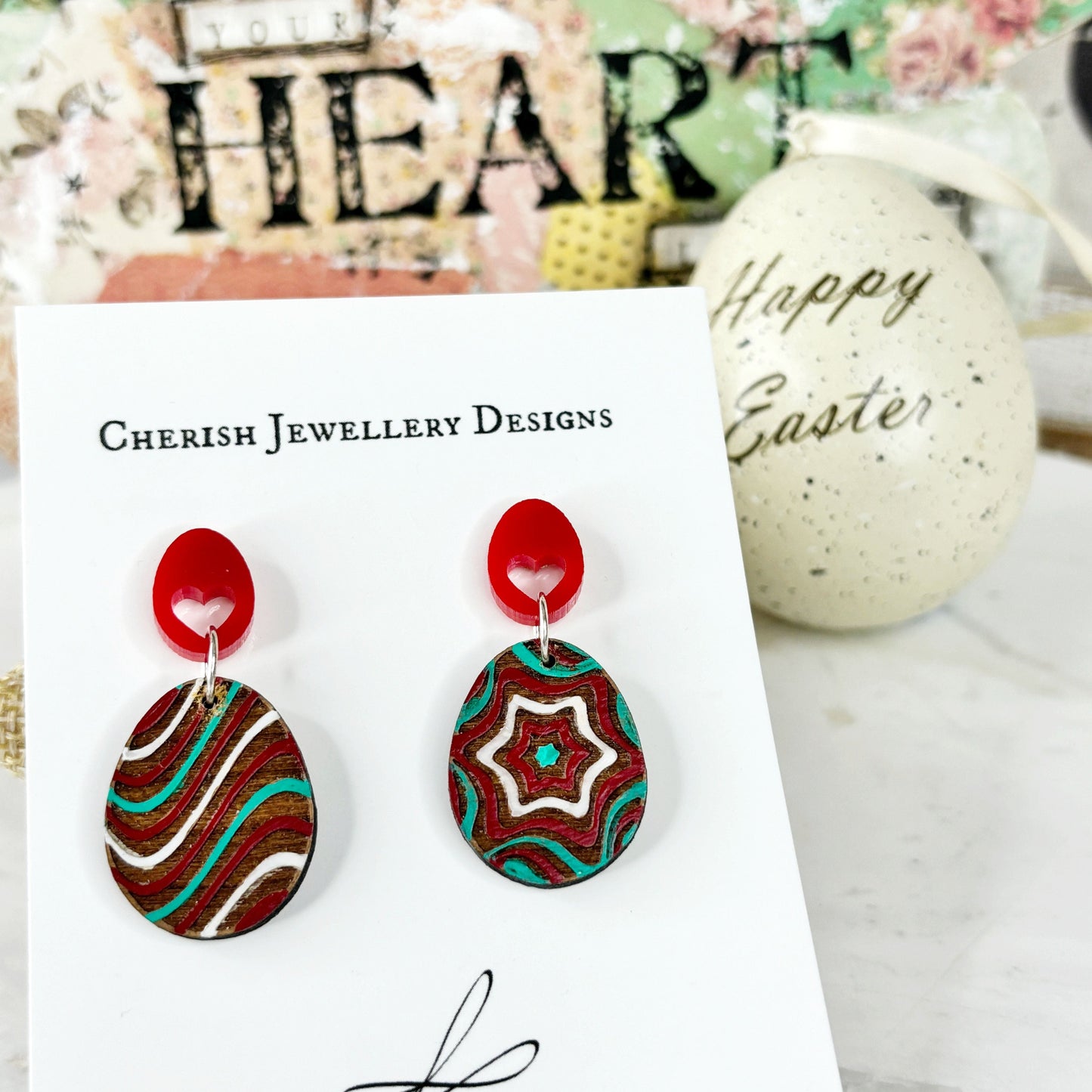 Easter Egg Dangles - Green Tones