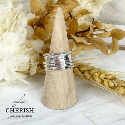 Hammered Double Spinner Ring