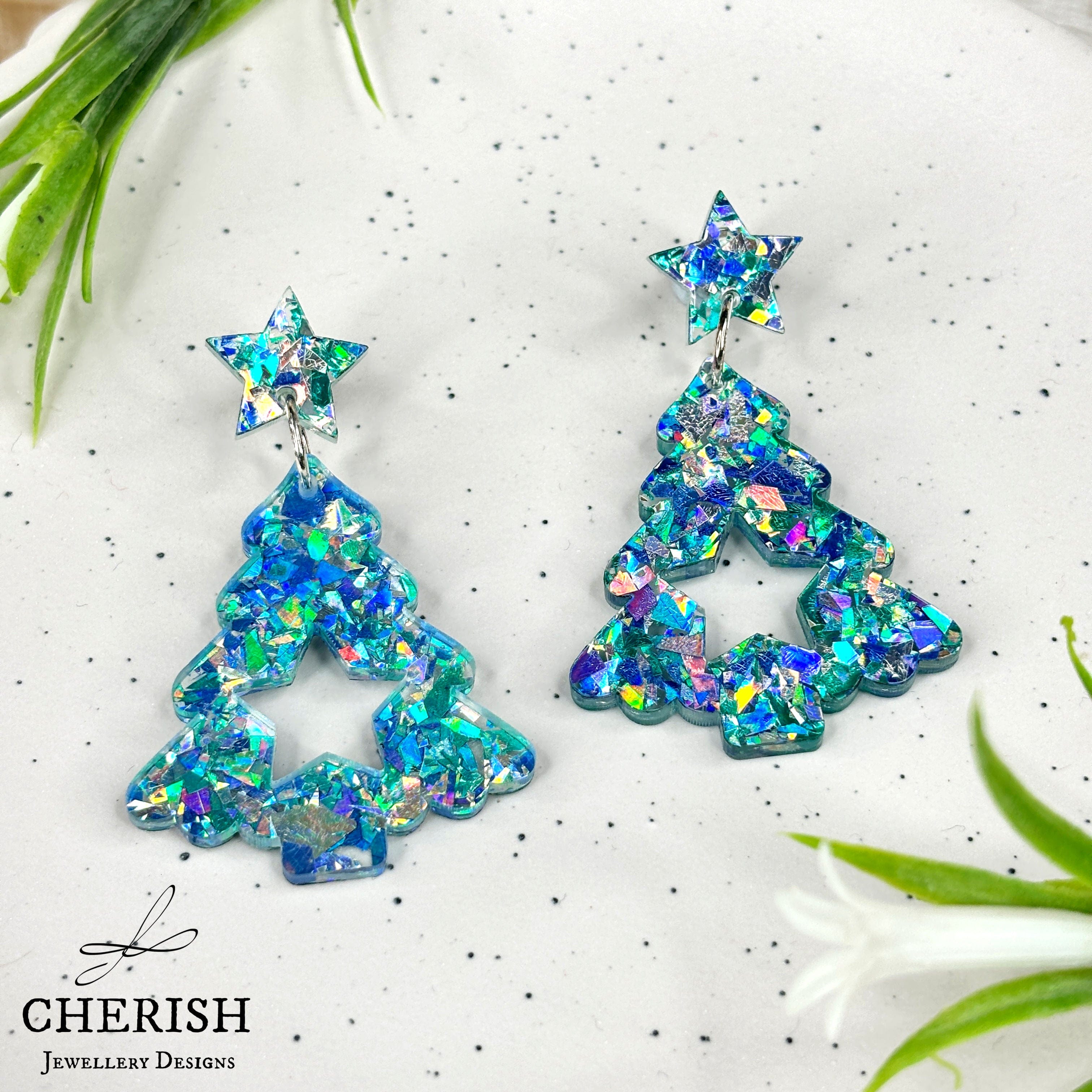 Fir Tree Christmas Earrings