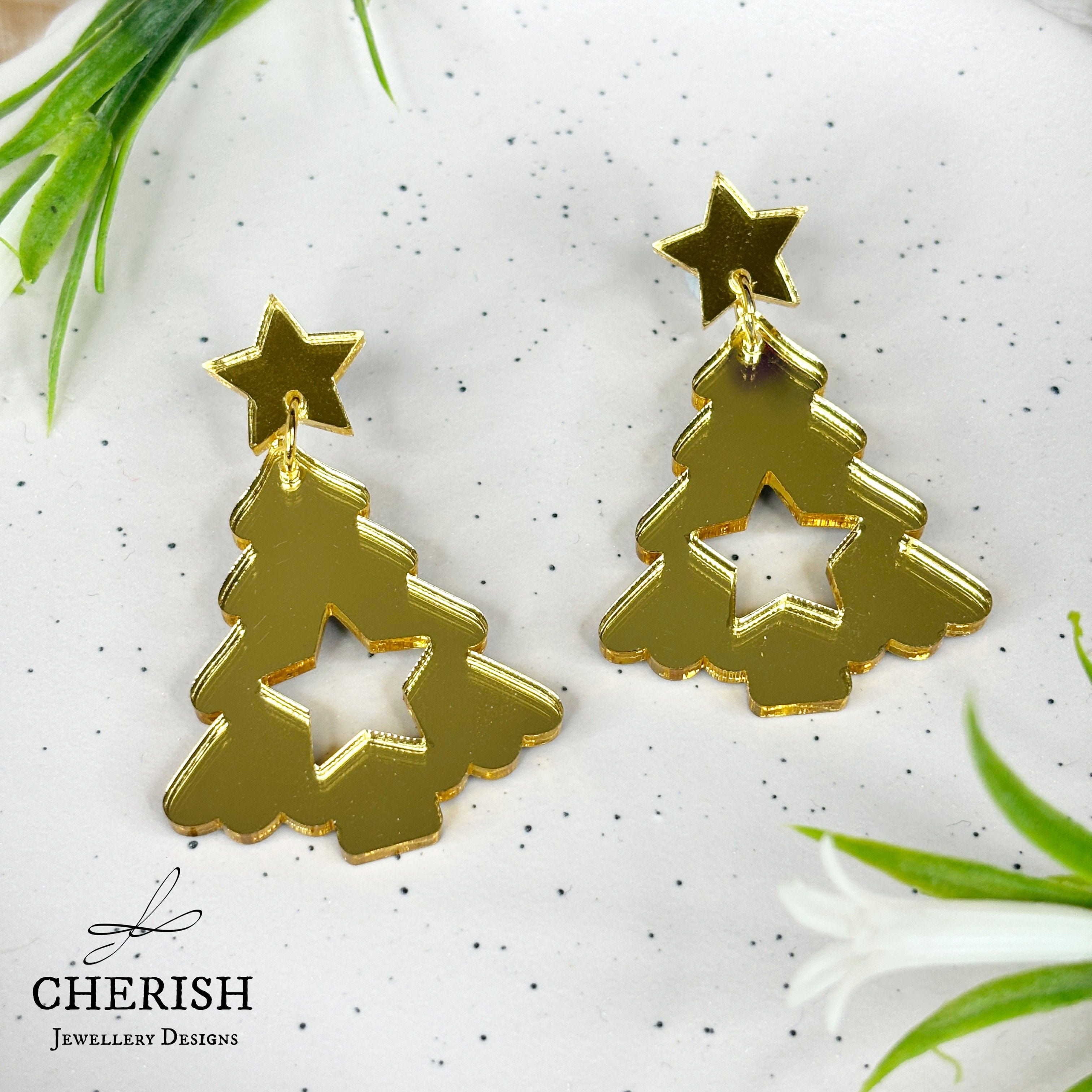 Fir Tree Christmas Earrings