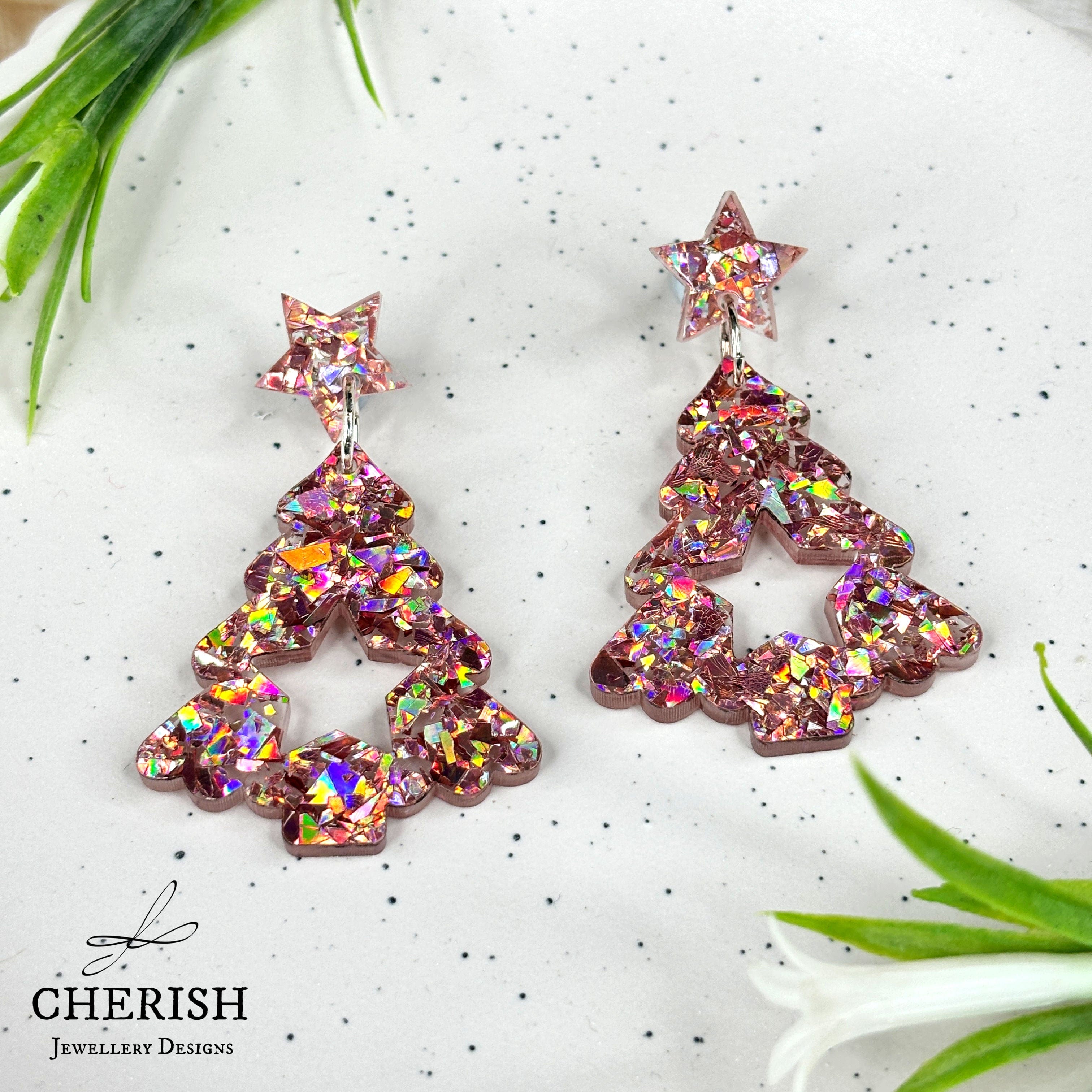 Fir Tree Christmas Earrings