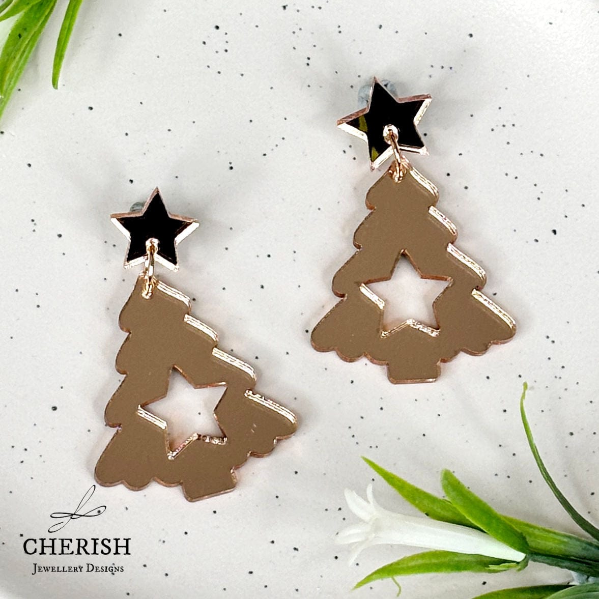 Fir Tree Christmas Earrings