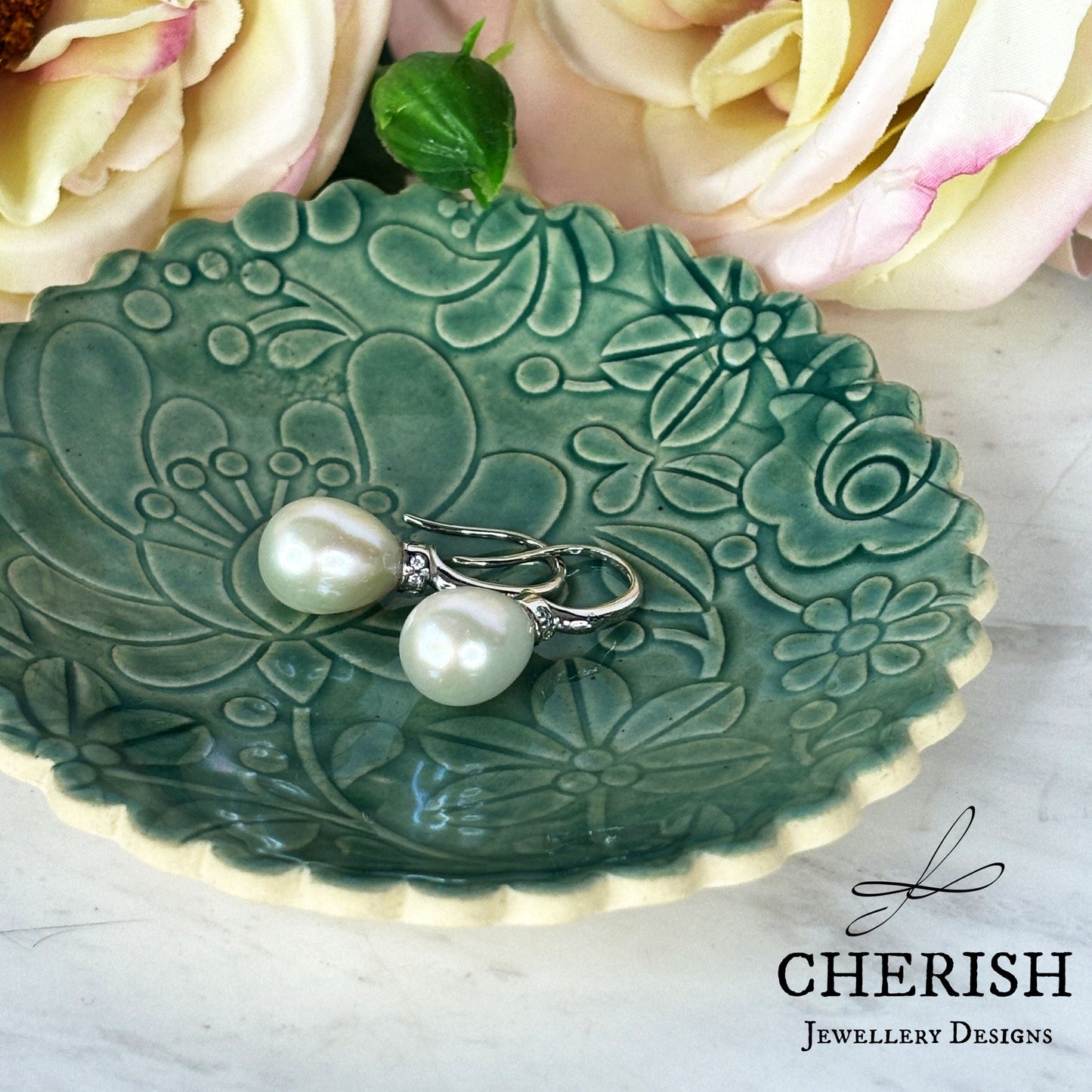 Francesca Rice Pearl with CZ Earrings