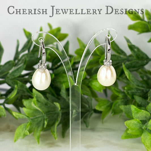 Francesca Rice Pearl with CZ Earrings