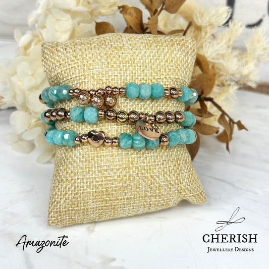 Gemma Gemstone Bracelets - Amazonite