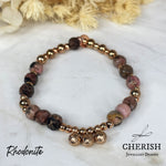 Gemma Gemstone Bracelets - Rhodonite