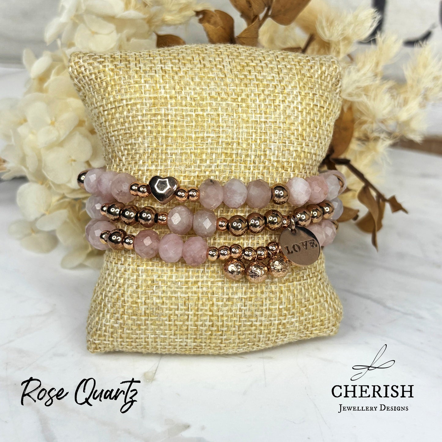 Gemma Gemstone Bracelets - Rose Quartz